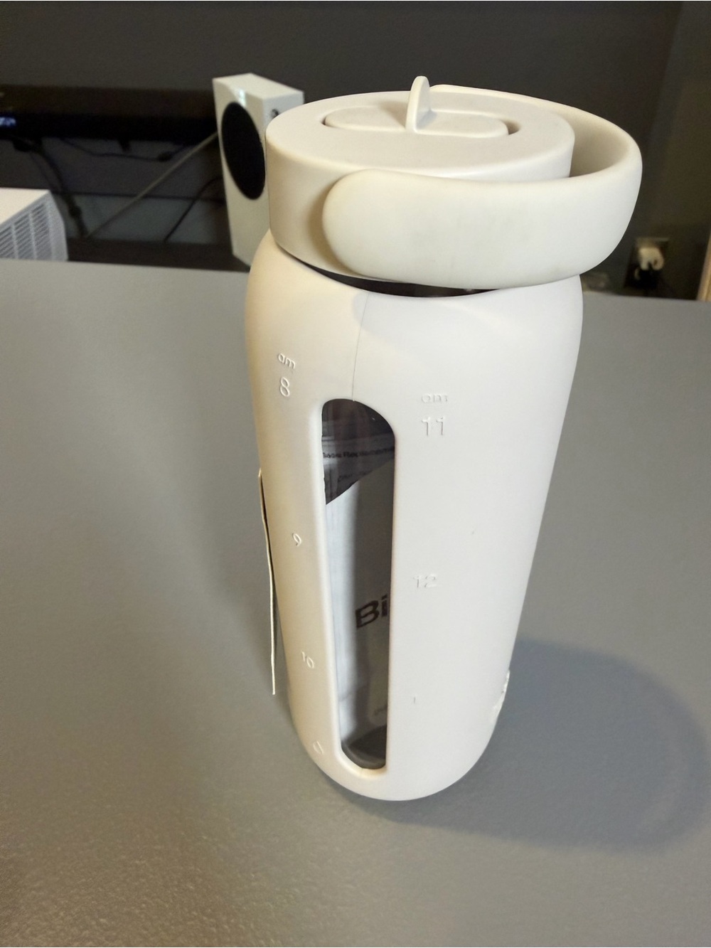 Bink Day Bottle 21oz Bone Glass Water Bottle Silicone Sleeve
